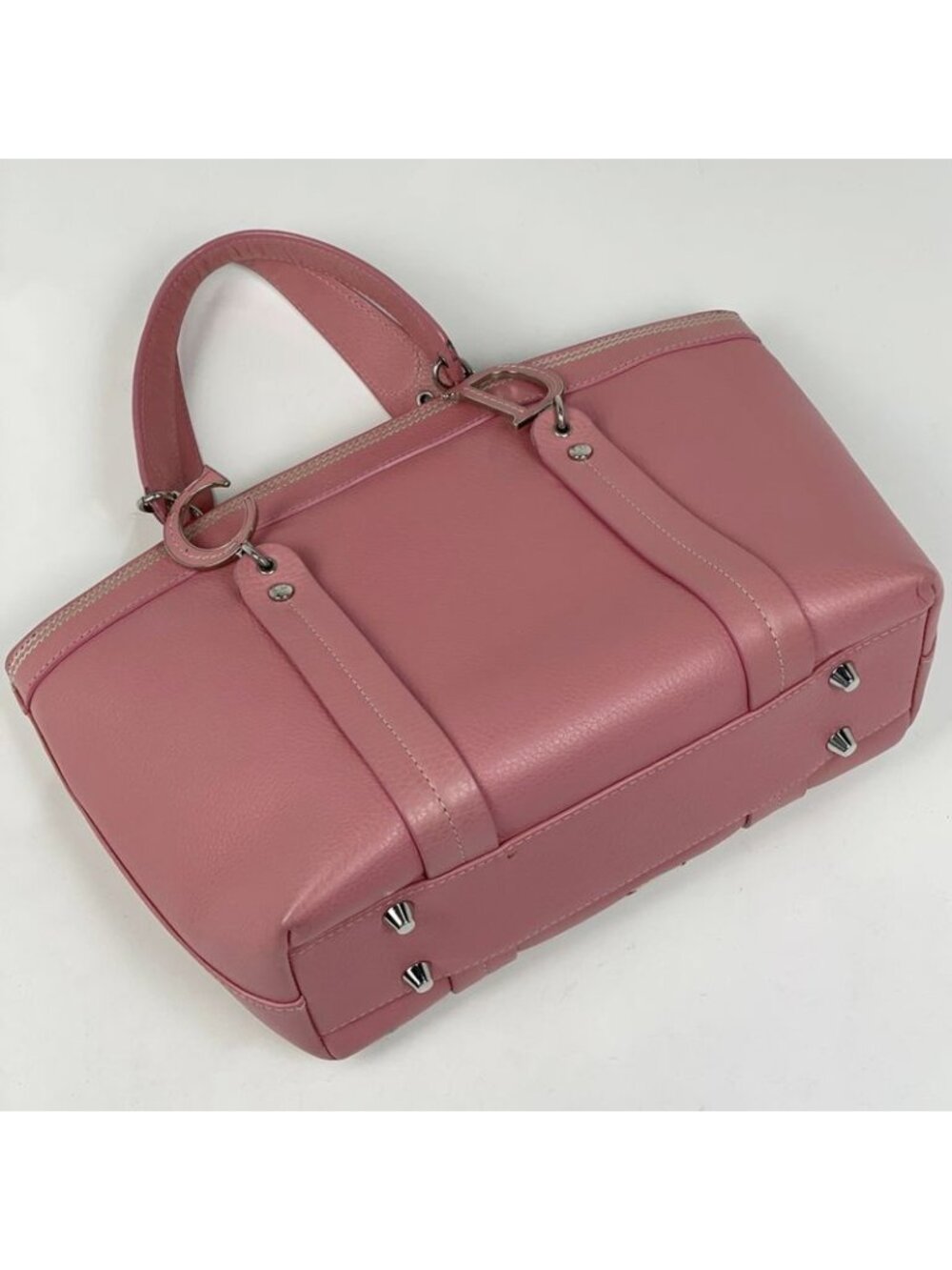 ★SOLD★ Dior Logo Handbag Flower Embroidery Leather Pink - Picture 2 of 10